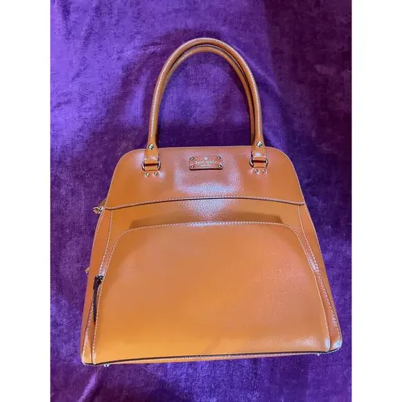 KATE SPADE Orange Wellesley Maeda Satchel Tote Bag Purse EXCELLENT CONDITION - Picture 2 of 9